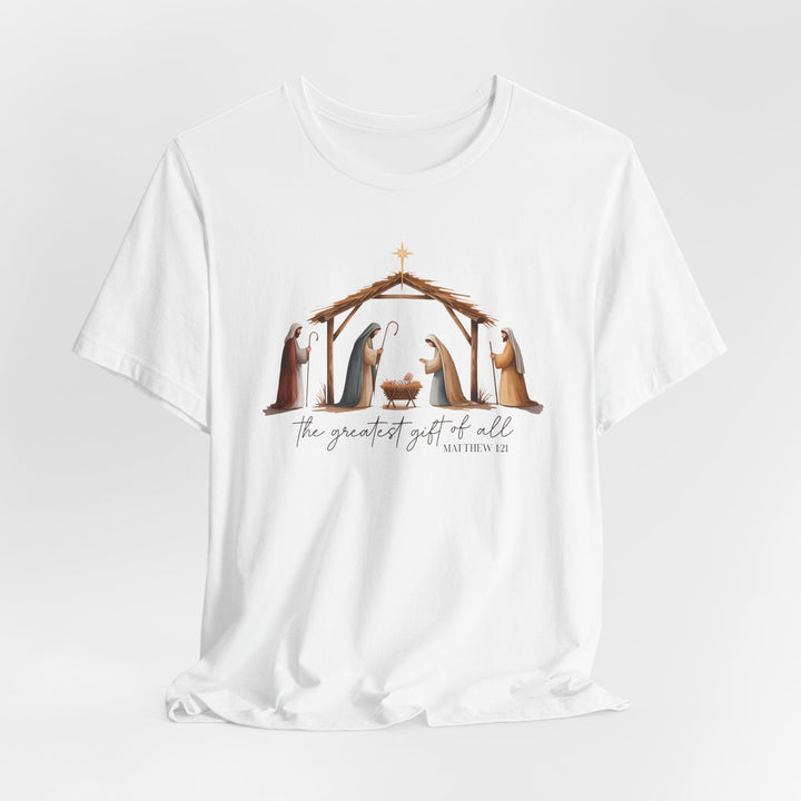 The Greatest Gift of All Nativity Scene - Unisex Crew-Neck Tee   T-Shirt Joy & Country