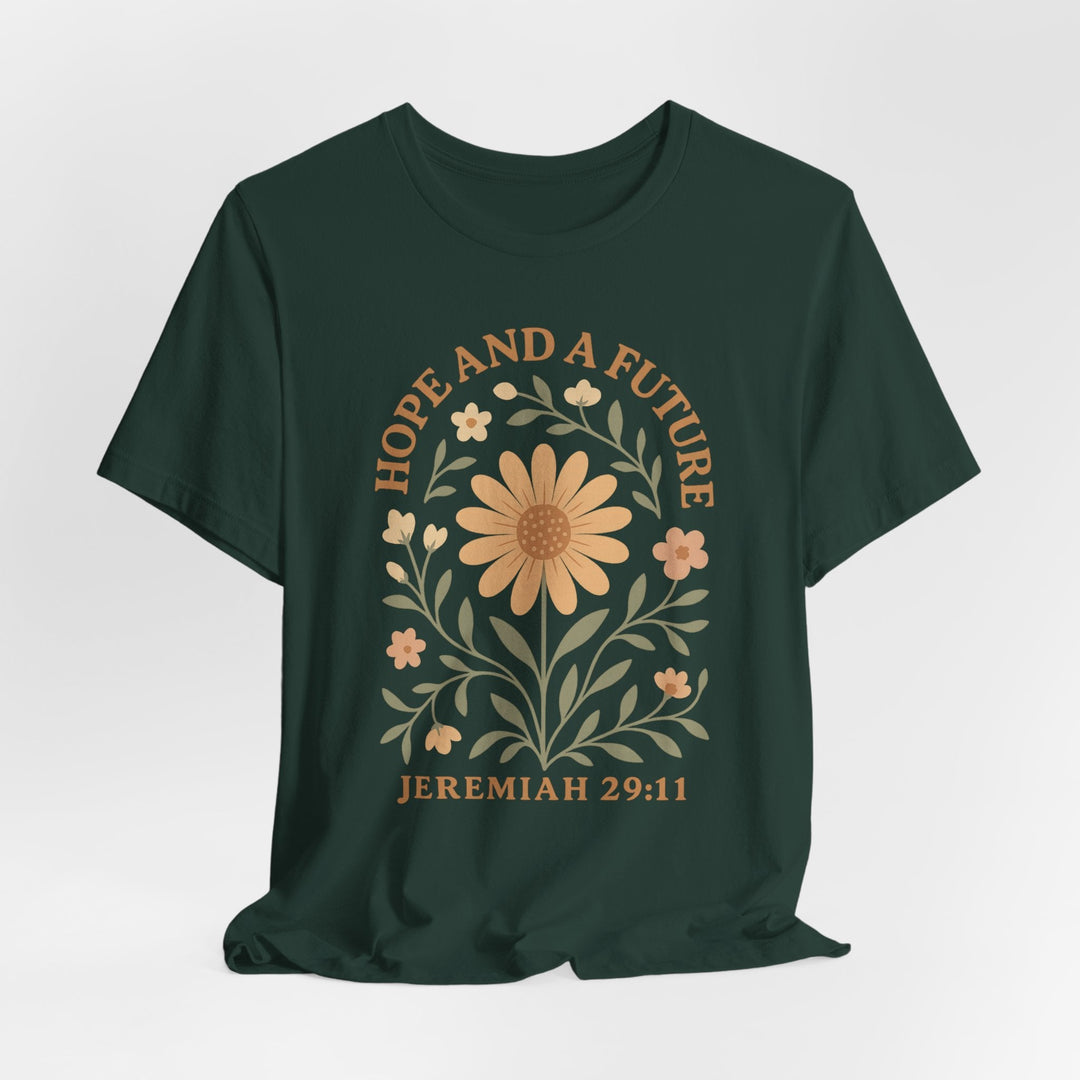 Hope And A Future Floral Arch Jeremiah 29:11 - Unisex Crew-Neck Tee   T-Shirt Joy & Country