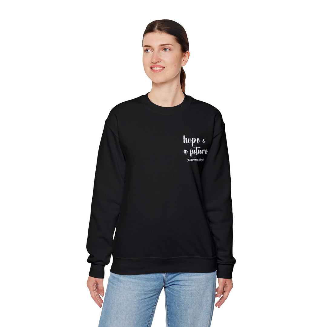 [Embroidered] Hope & A Future - Jeremiah 29:11 - Unisex Crew-Neck Sweatshirt - Joy & Country