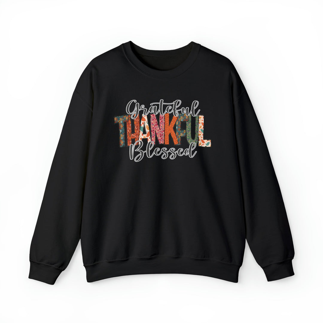 Grateful, Thankful, Blessed Patterns - Unisex Crew-Neck Sweatshirt   Sweatshirt Joy & Country