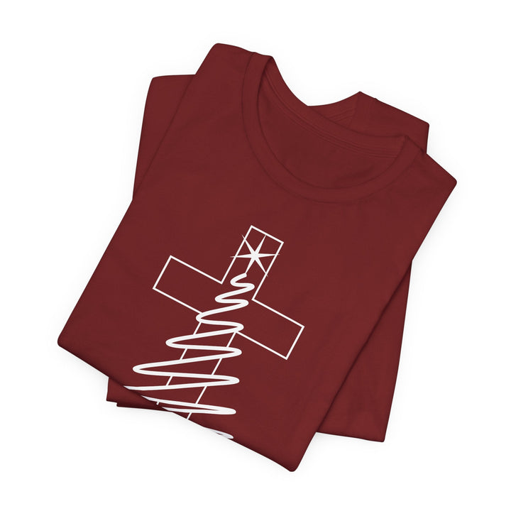 Merry Christ-mas With Cross - Unisex Crew-Neck Tee   T-Shirt Joy & Country