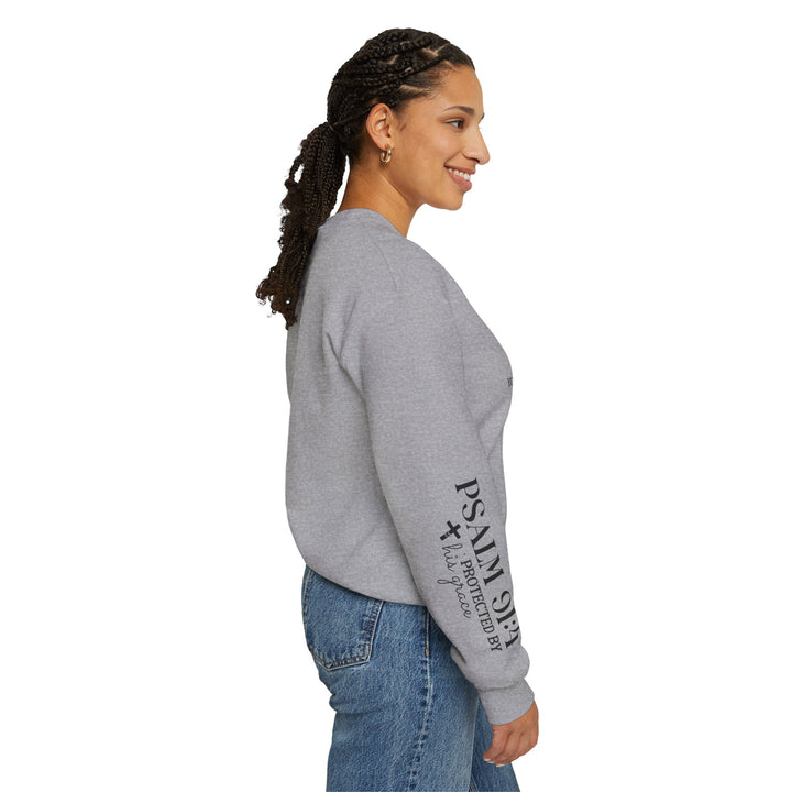 Under His Wings You Will Find Refuge Psalm 91 (Sleeve Print) - Unisex Crewneck Sweatshirt - Joy & Country