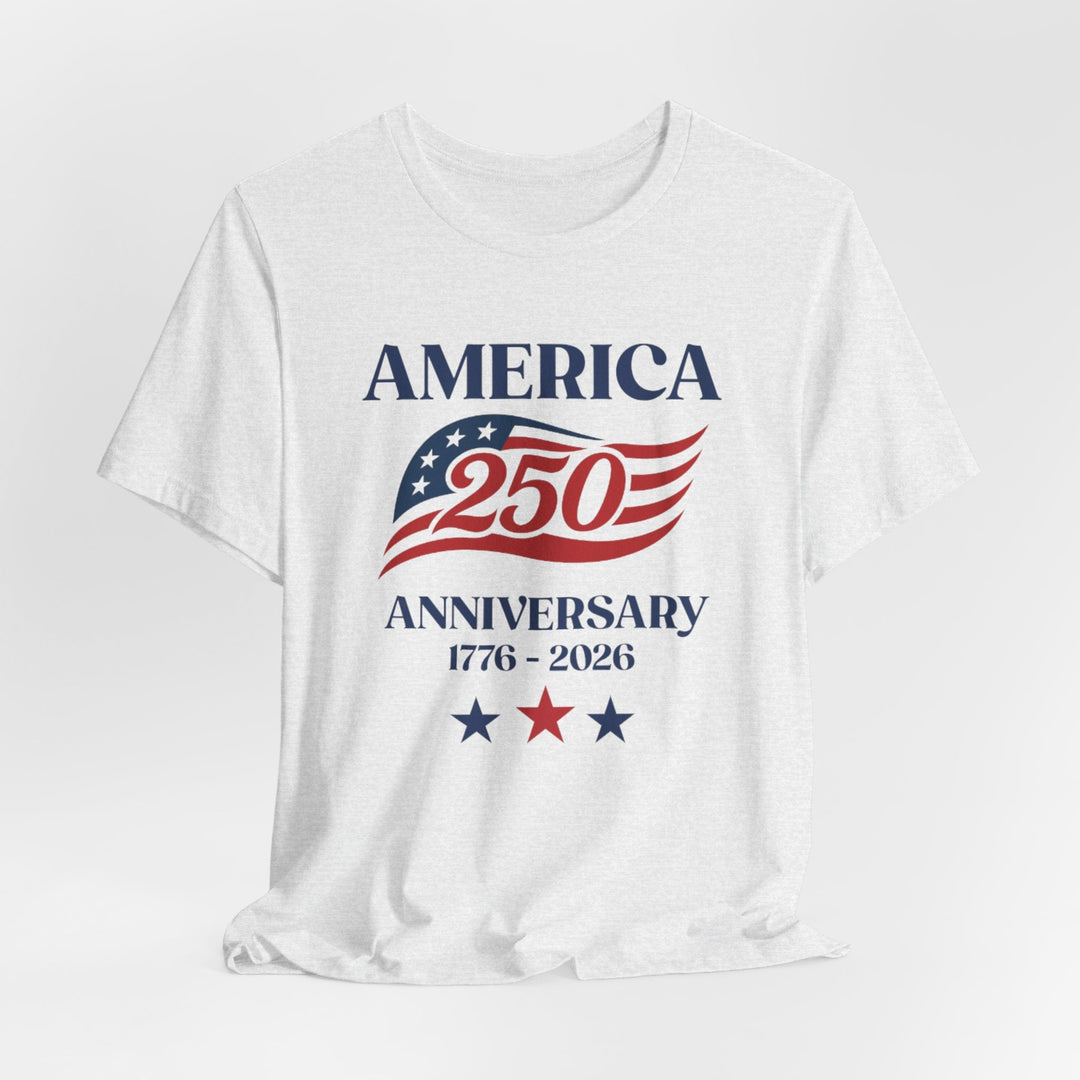 America 250th Anniversary Flag 1776-2026 With Stars - Unisex Crew-Neck Tee   T-Shirt Joy & Country