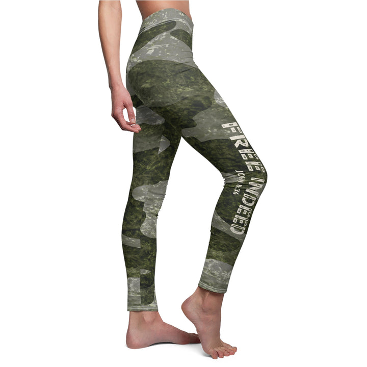 Free Indeed John 8:36 - Camo - Women's Lightweight Leggings   Leggings Joy & Country