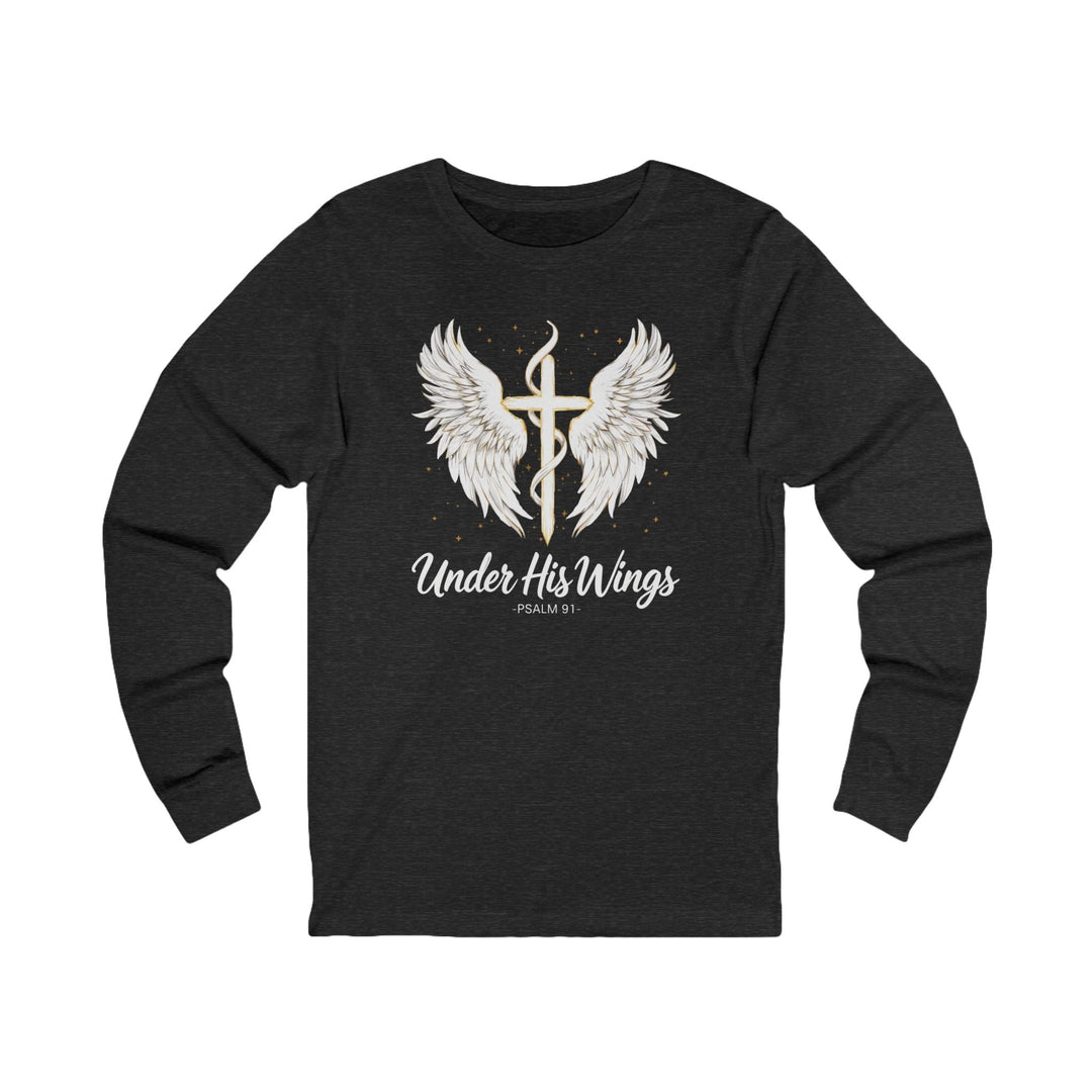 Under His Wings - Psalm 91 With Cross - Unisex Long-Sleeve Tee   Long-sleeve Joy & Country