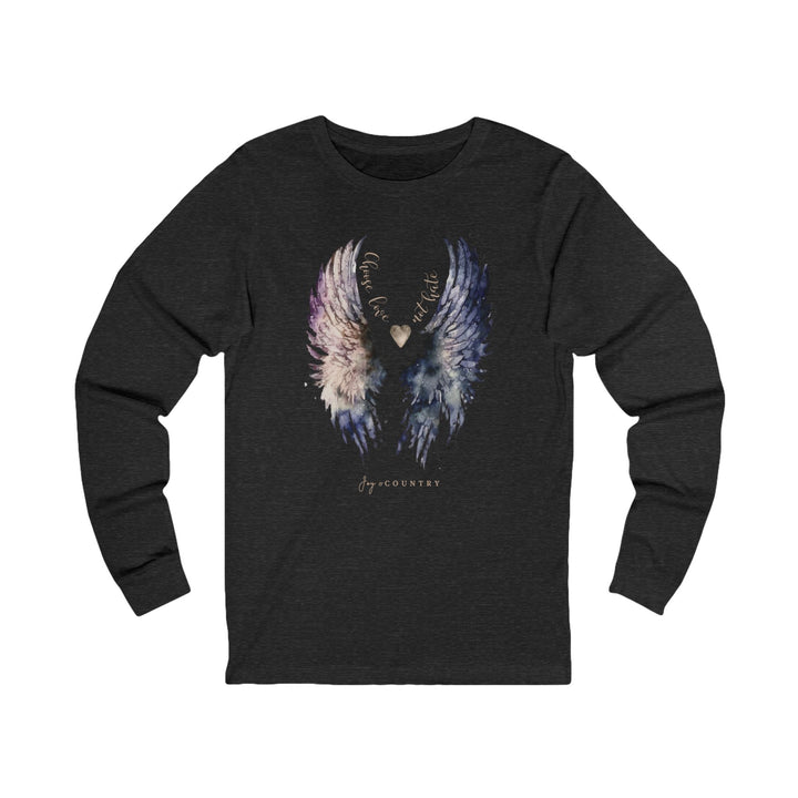 Choose Love; Not Hate - Angel Wings Watercolor Design - Unisex Long-Sleeve Tee   Long-sleeve Joy & Country