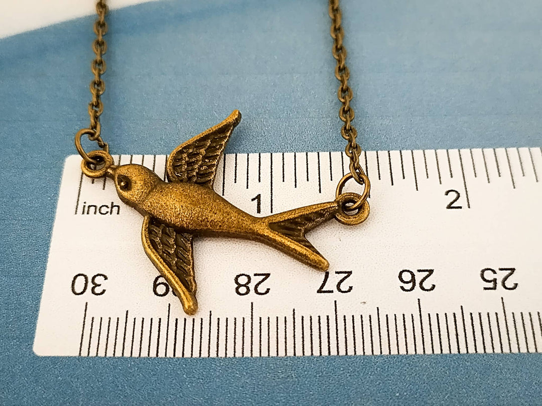 His Eye Is On The Sparrow - Antique Bronze Necklace