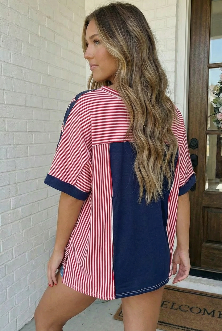 Stars and Stripes Forever Oversized Top    Joy & Country