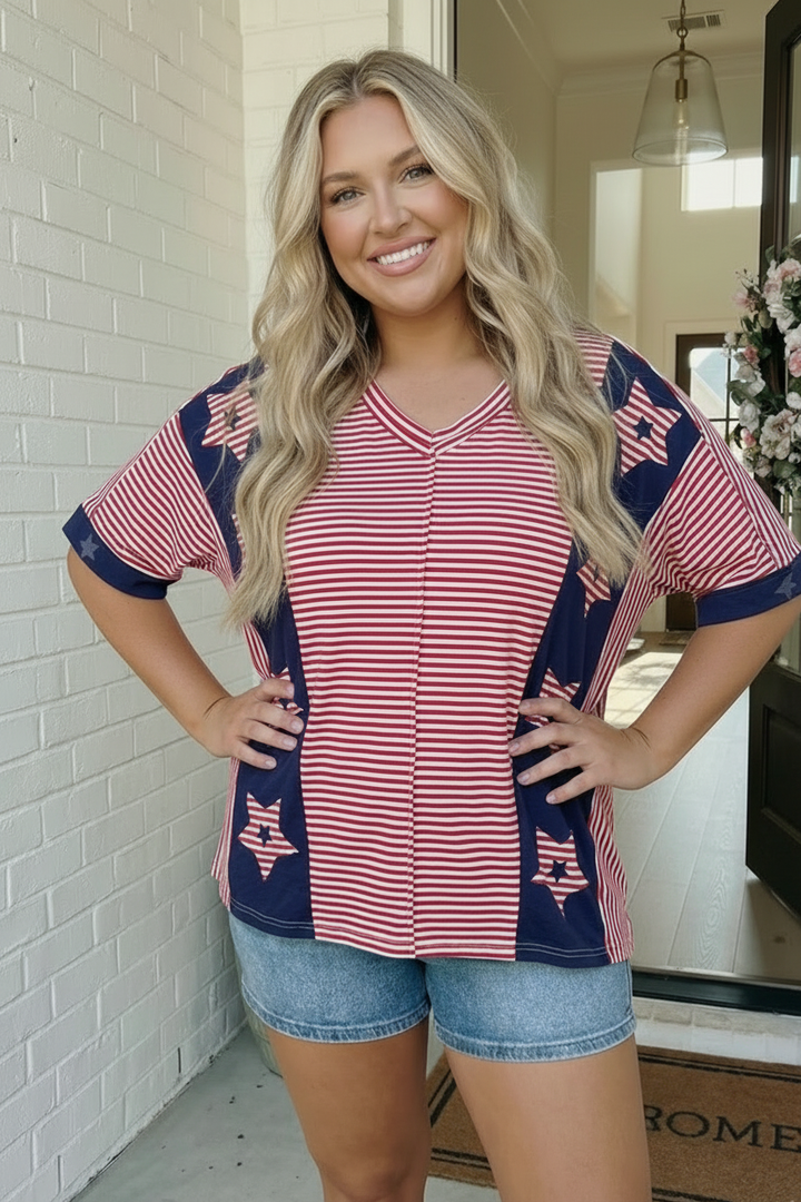 Stars and Stripes Forever Oversized Top    Joy & Country