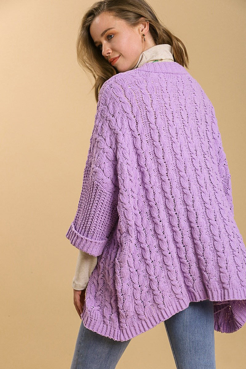 Lilac Beauty Cable-Knit Cardigan - Joy & Country