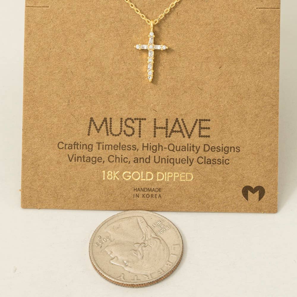 Shine Bright Petite Cross Pendant Necklace