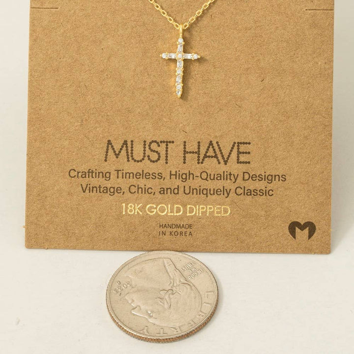 Shine Bright Petite Cross Pendant Necklace