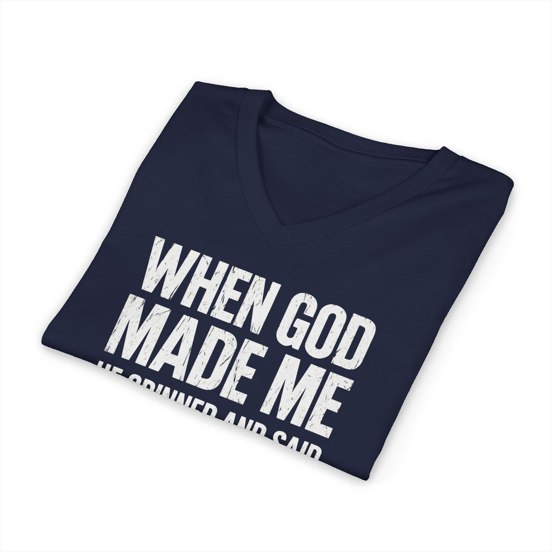 When God Made Me - Unisex V-Neck Tee   V-neck Joy & Country