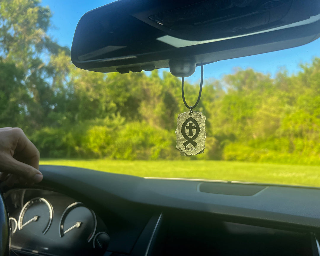 May Your Faith Guide You - Slate Chain Car Charms (6 Styles) - Joy & Country