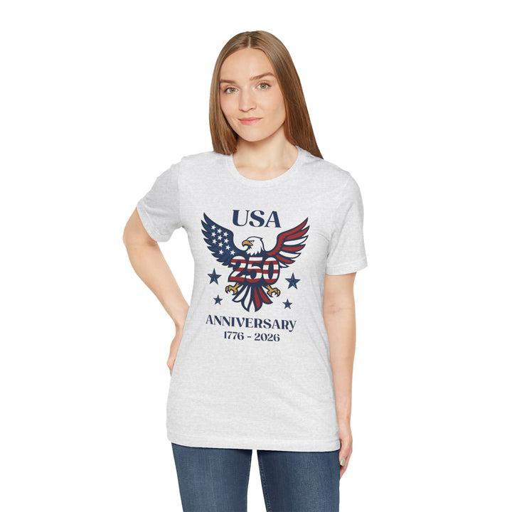 USA 250th Anniversary American Flag Eagle 1776-2026 - Unisex Crew-Neck Tee