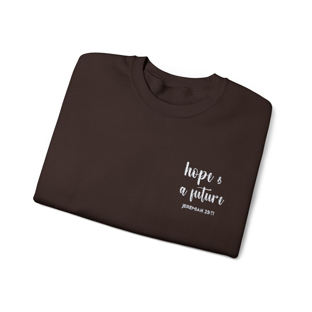 [Embroidered] Hope & A Future - Jeremiah 29:11 - Unisex Crew-Neck Sweatshirt - Joy & Country