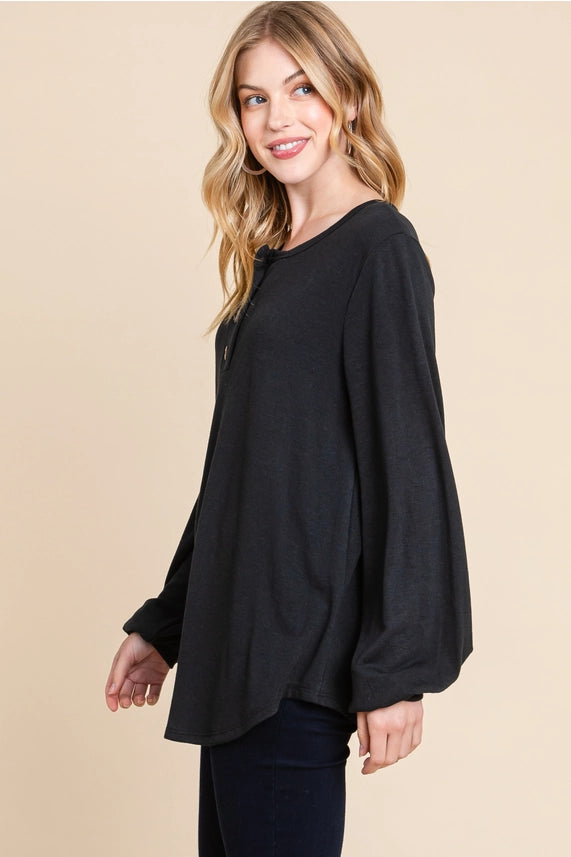 Joy Comes In The Morning - Balloon-Sleeve Top