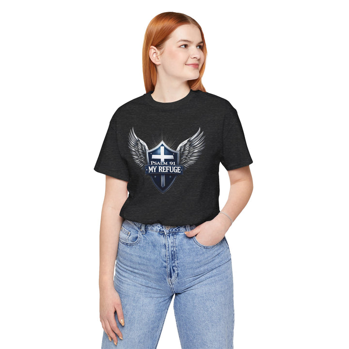 Psalm 91 My Refuge Under His Wings - Unisex Crew-Neck Tee - Joy & Country