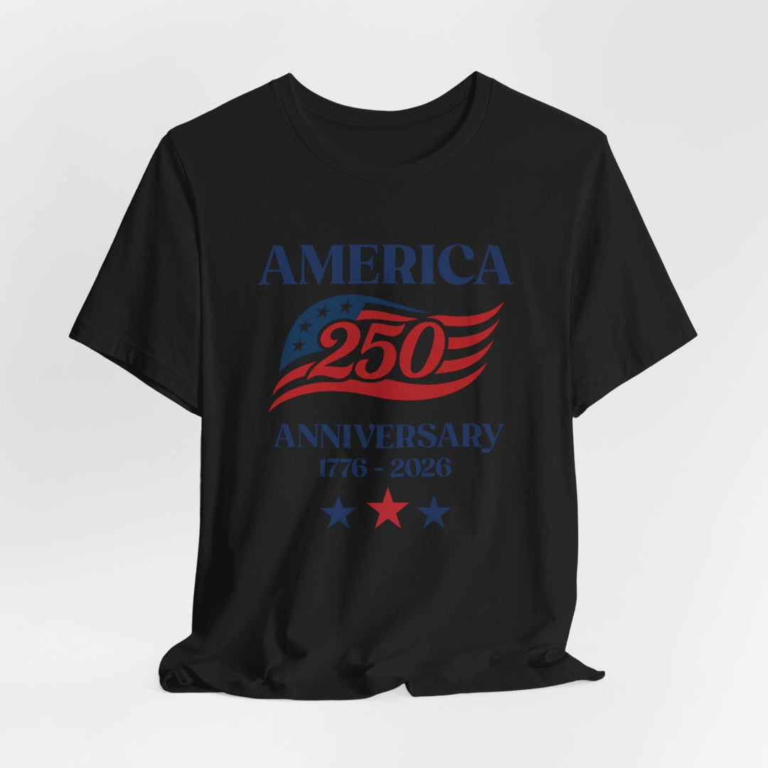 America 250th Anniversary Flag 1776-2026 With Stars - Unisex Crew-Neck Tee   T-Shirt Joy & Country