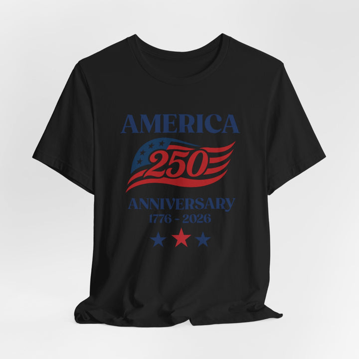 America 250th Anniversary Flag 1776-2026 With Stars - Unisex Crew-Neck Tee   T-Shirt Joy & Country