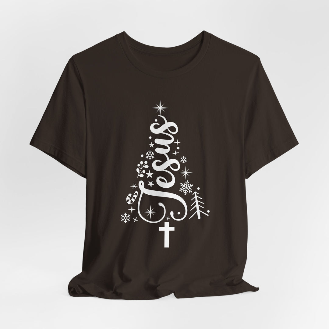 Jesus Intertwined Christmas Tree - Unisex Crew-Neck Tee   T-Shirt Joy & Country