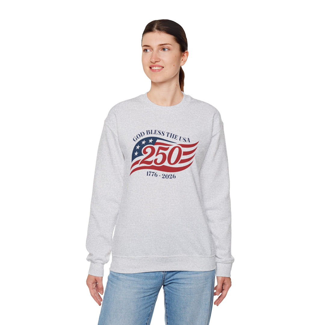 God Bless The USA 250th Anniversary 1776-2026 - Unisex Crew-Neck Sweatshirt