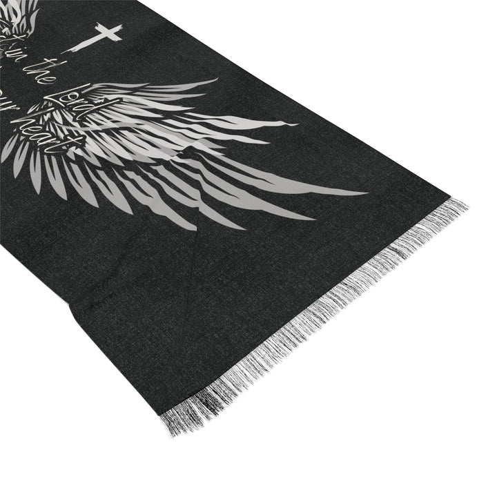 Trust In The Lord Cross Angel Wings - Semi-Translucent Lightweight Inspirational Wrap Scarf