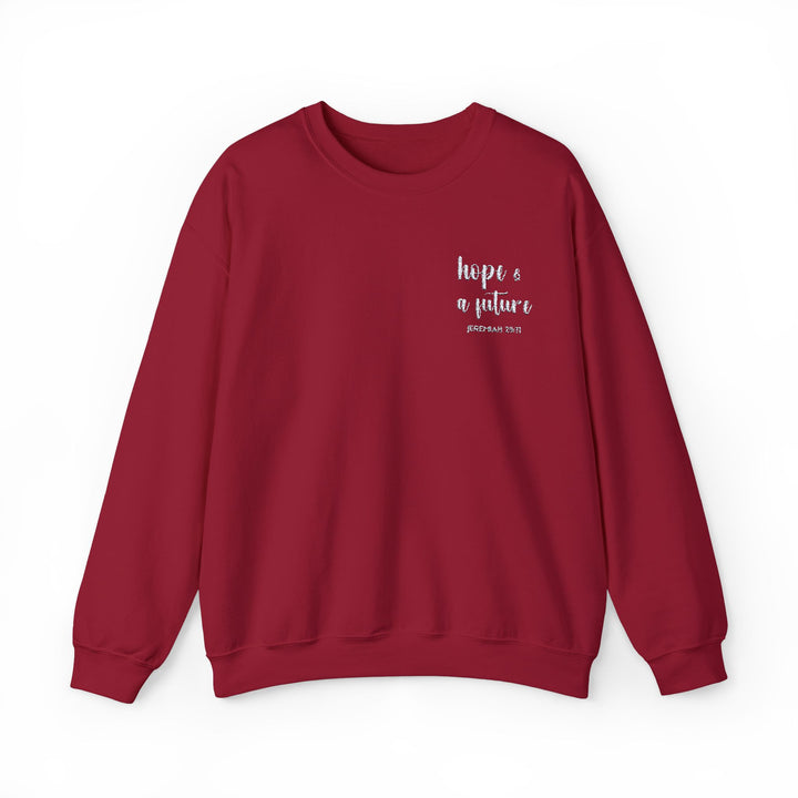 [Embroidered] Hope & A Future - Jeremiah 29:11 - Unisex Crew-Neck Sweatshirt - Joy & Country