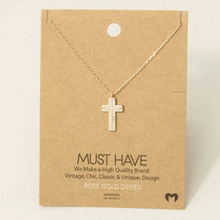 Restores My Soul - Pave Rhinestone Cross Necklace