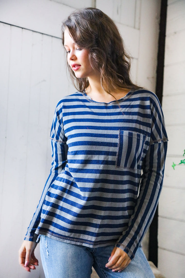 Navy Days Long Sleeve Top    Joy & Country