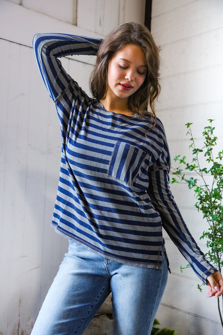 Navy Days Long Sleeve Top    Joy & Country