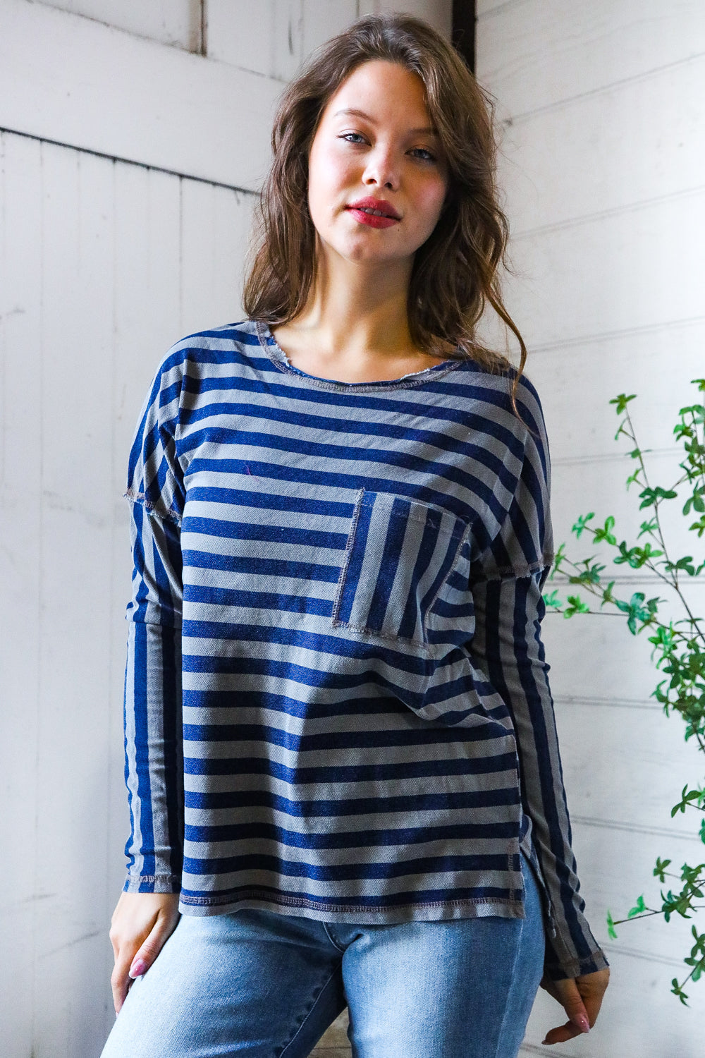 Navy Days Long Sleeve Top    Joy & Country