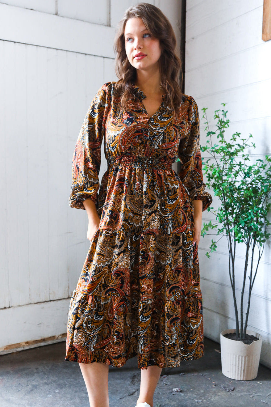 Golden Hour Glamorous Smocked Maxi Dress    Joy & Country