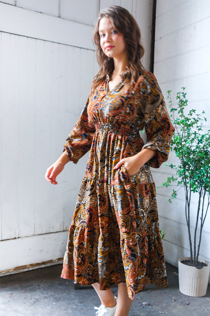 Golden Hour Glamorous Smocked Maxi Dress    Joy & Country