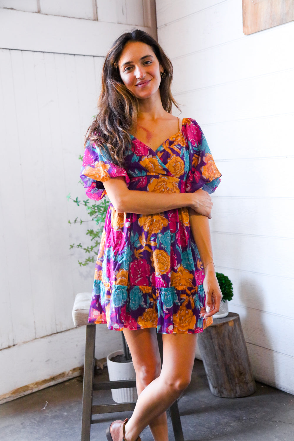 Rosewood Romance Banded Surplice Dress    Joy & Country