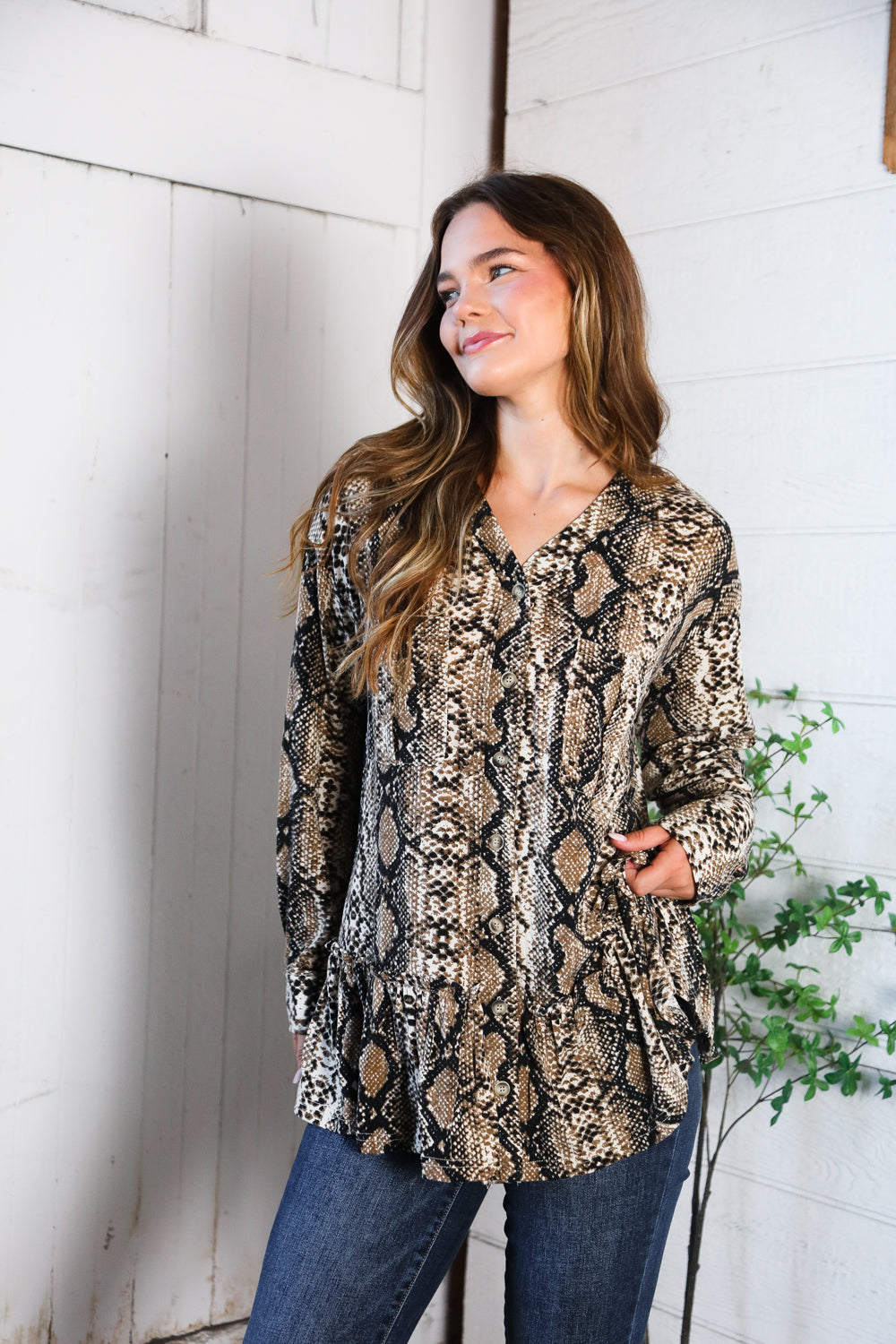 Follow Your Instincts Button Down Blouse    Joy & Country