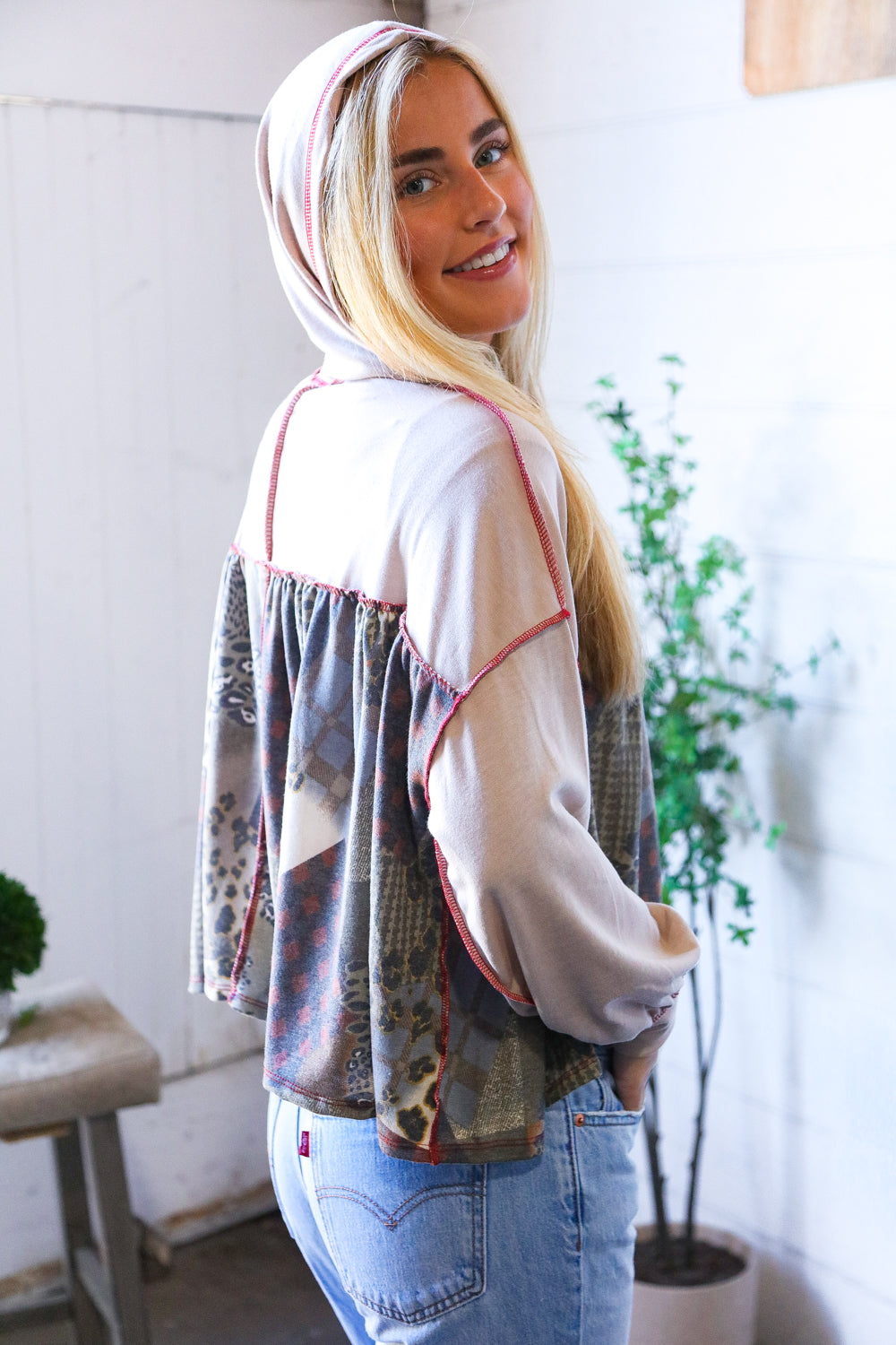 Take Your Sweet Time Animal Patchwork Hoodie    Joy & Country