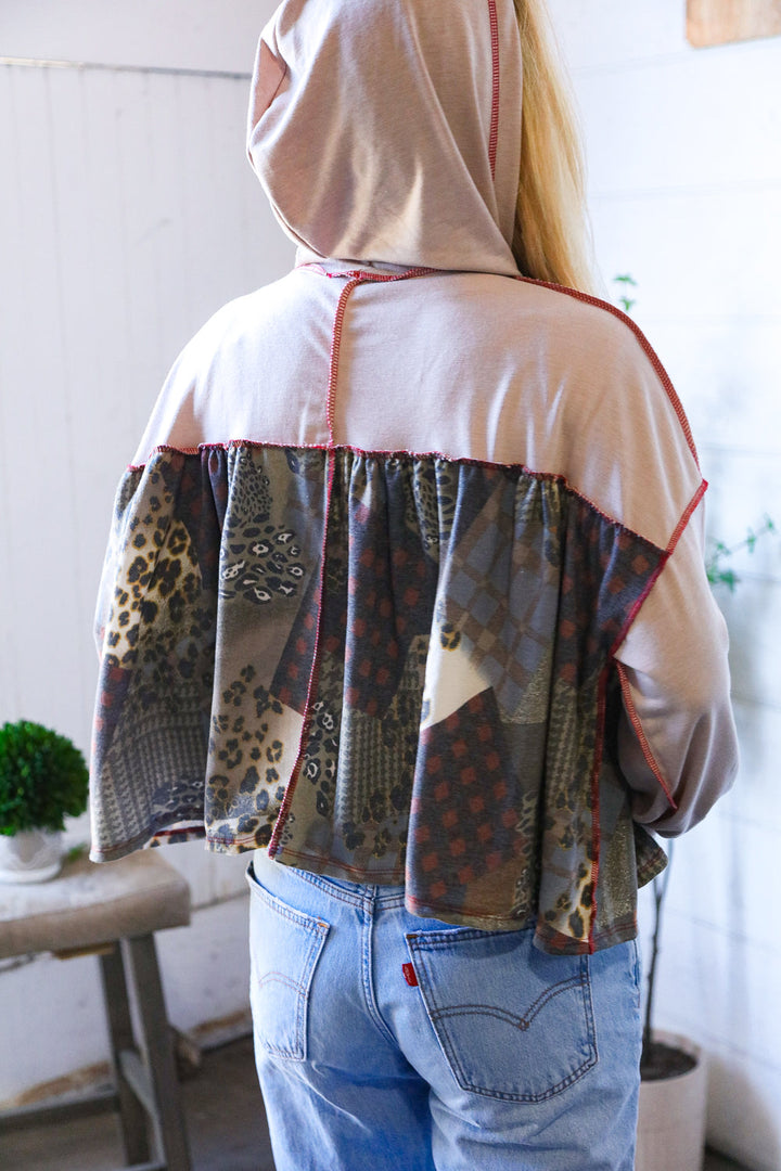 Take Your Sweet Time Animal Patchwork Hoodie    Joy & Country