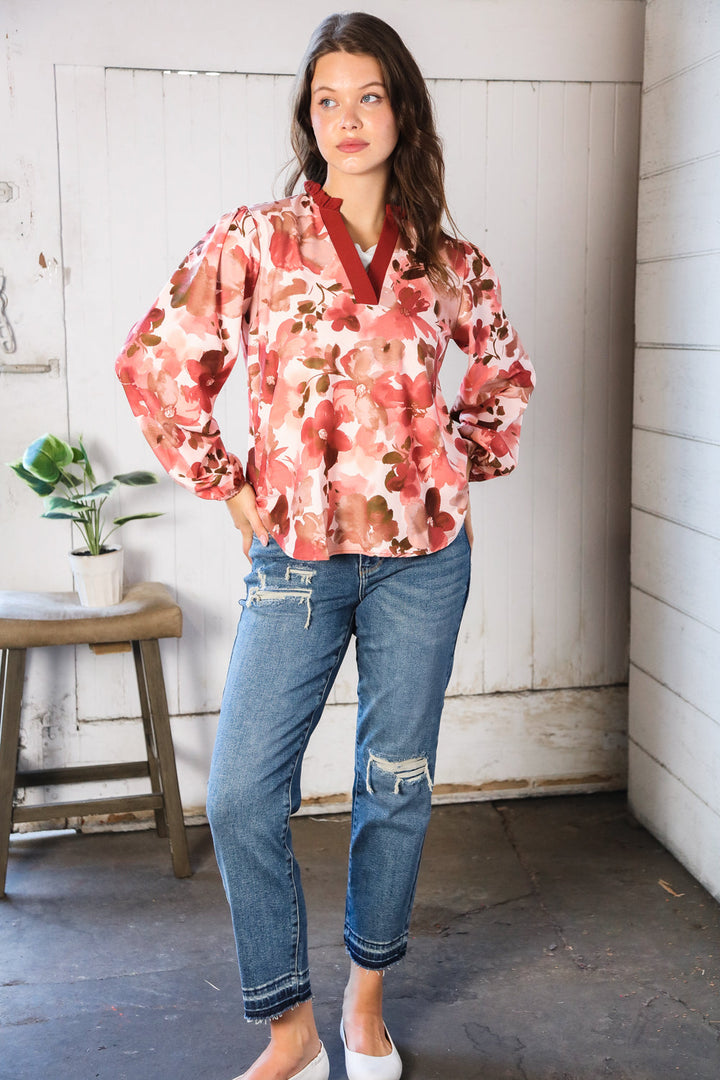Whispers of Blossom Lane Floral Blouse   Blouses Joy & Country