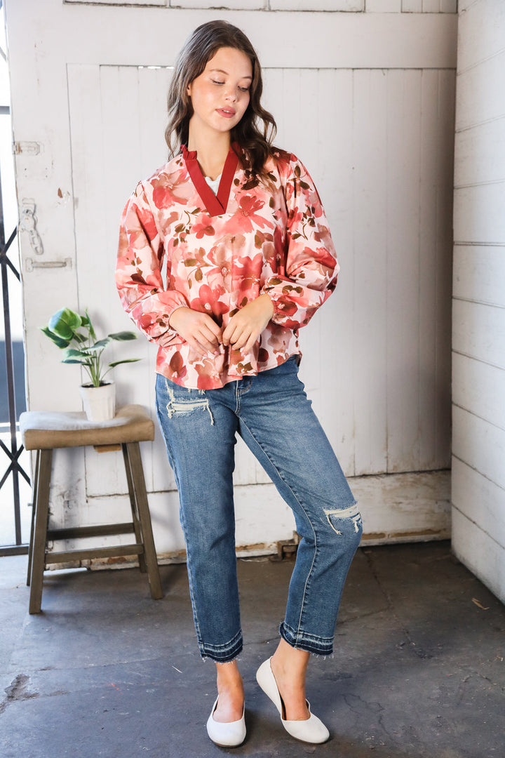 Whispers of Blossom Lane Floral Blouse   Blouses Joy & Country