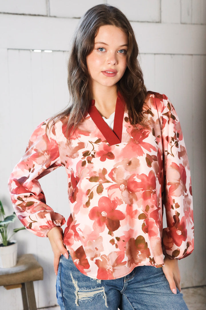 Whispers of Blossom Lane Floral Blouse   Blouses Joy & Country