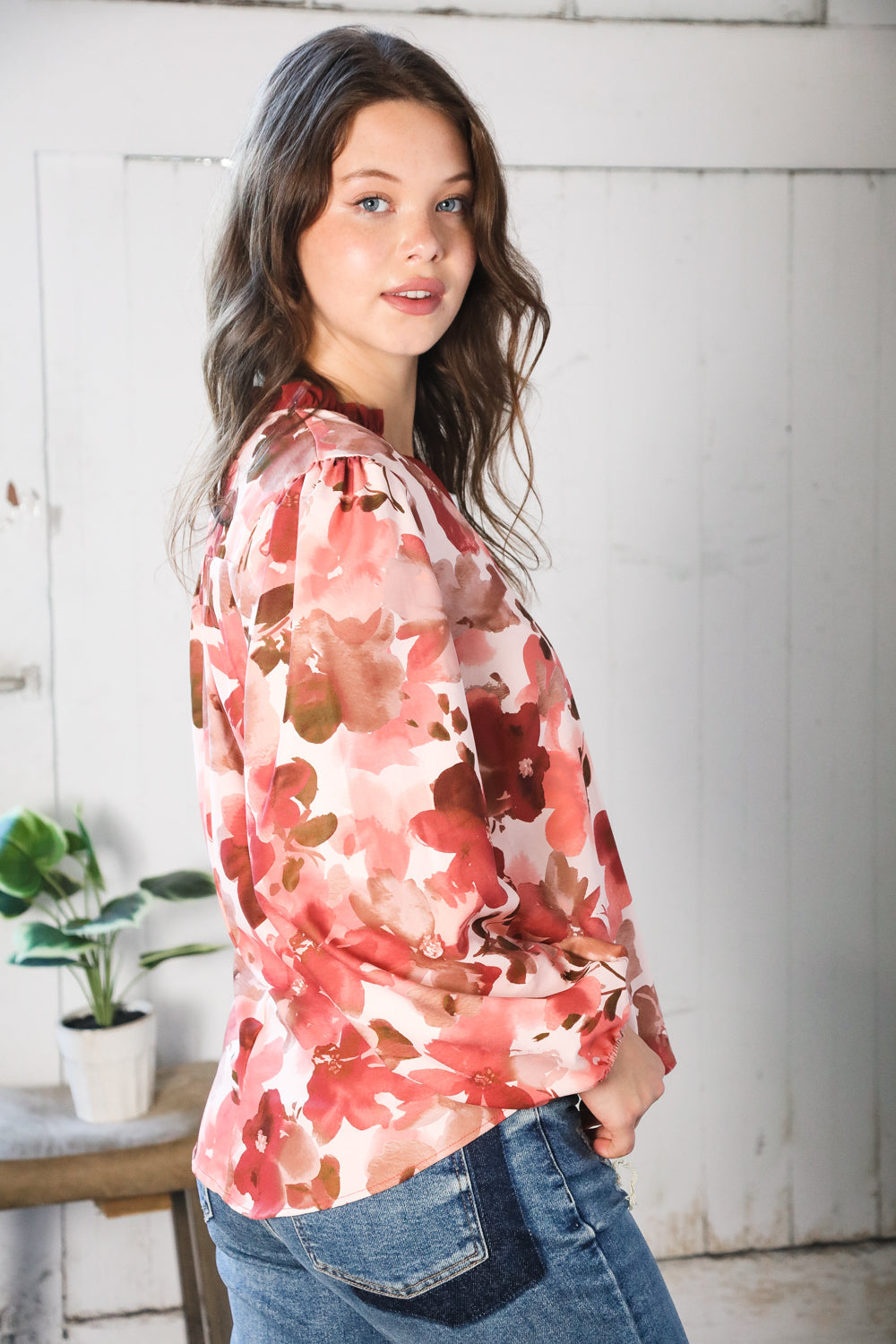Whispers of Blossom Lane Floral Blouse   Blouses Joy & Country