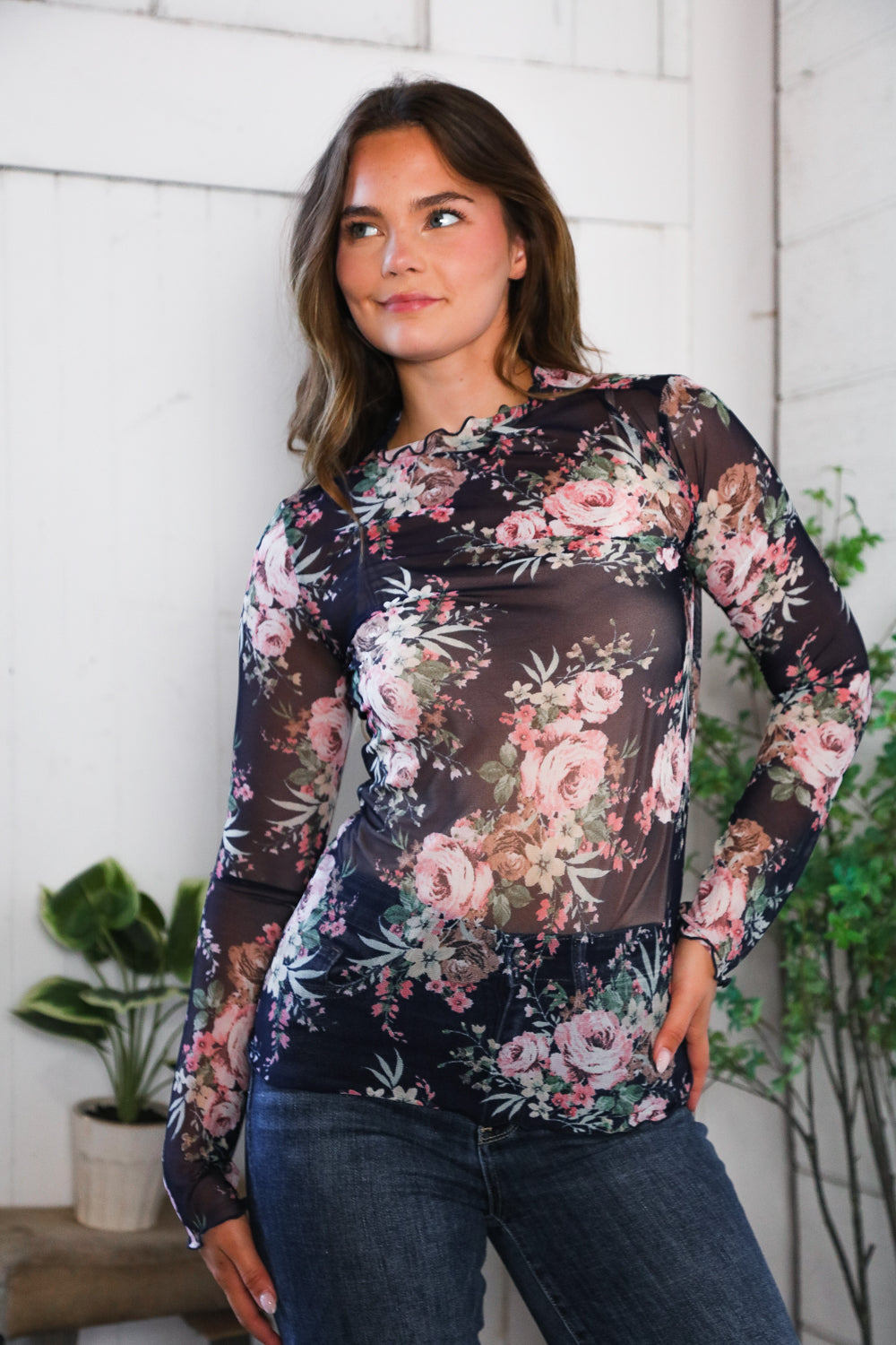 In a Dark Romance Sheer Blouse    Joy & Country