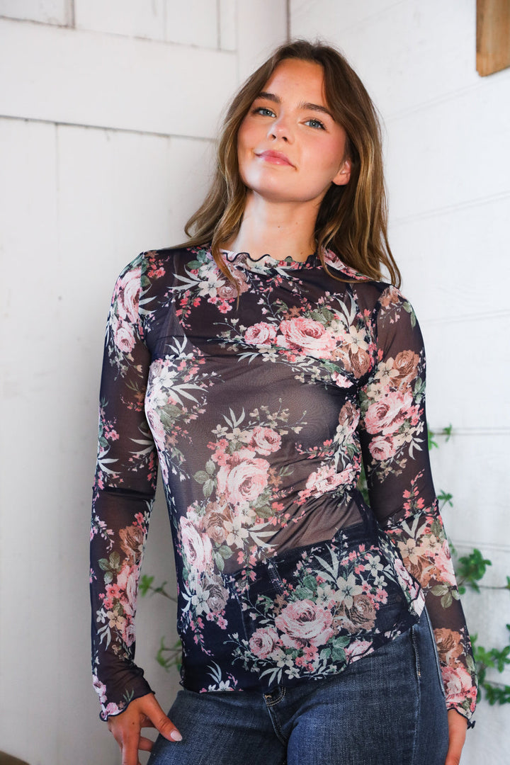In a Dark Romance Sheer Blouse    Joy & Country