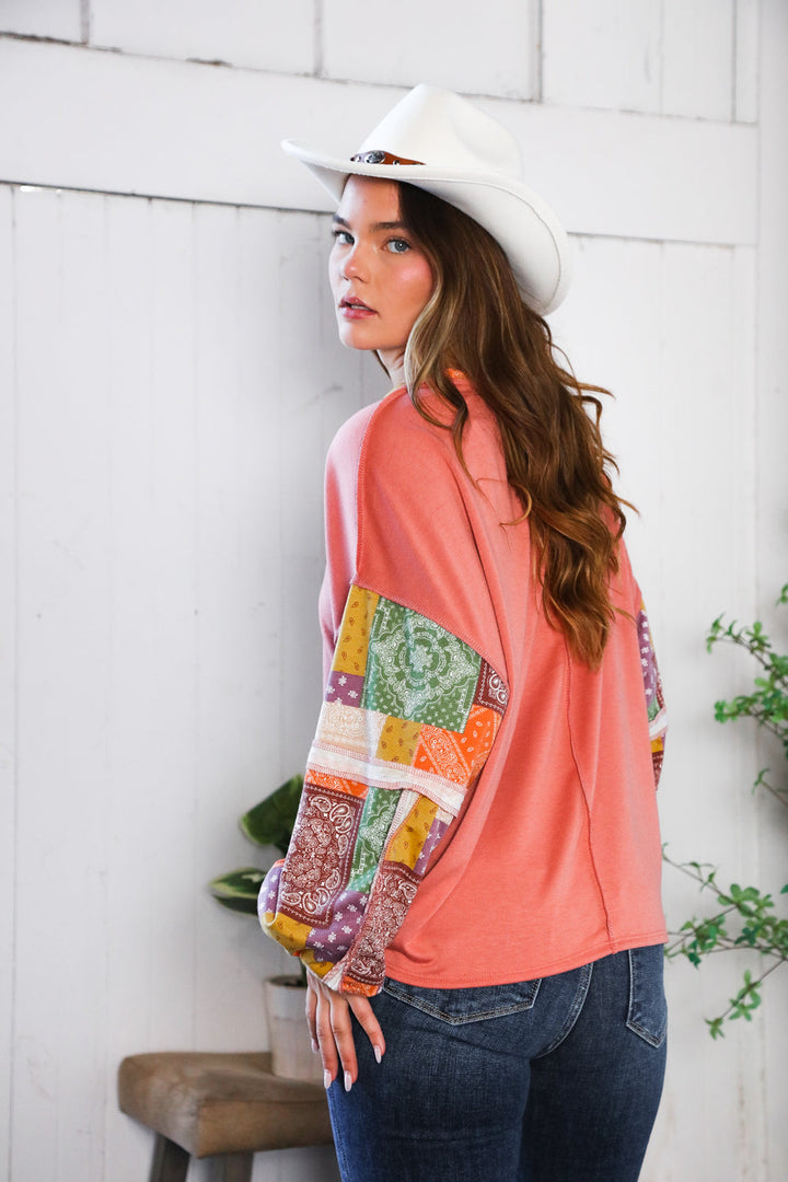 Wanderlust Patchwork Long Sleeve Top    Joy & Country