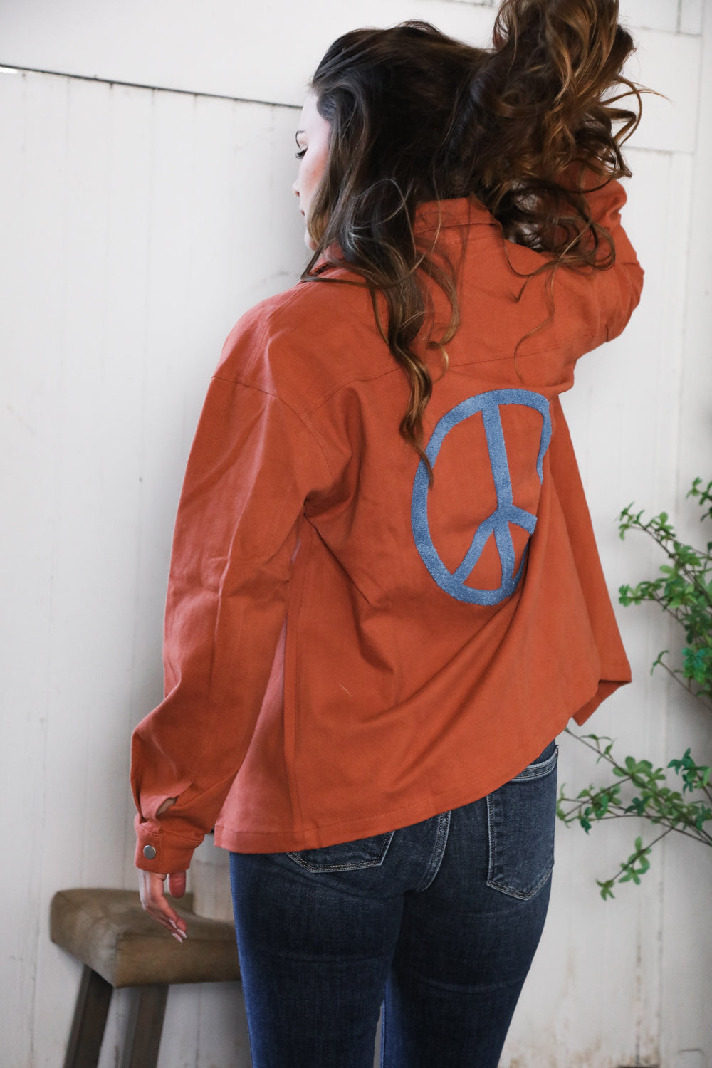 Peaceful Threads Burnt Orange Jacket    Joy & Country