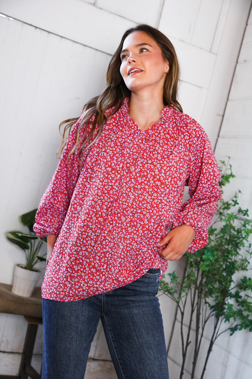 Sunlit Garden Woven Blouse   Blouses Joy & Country