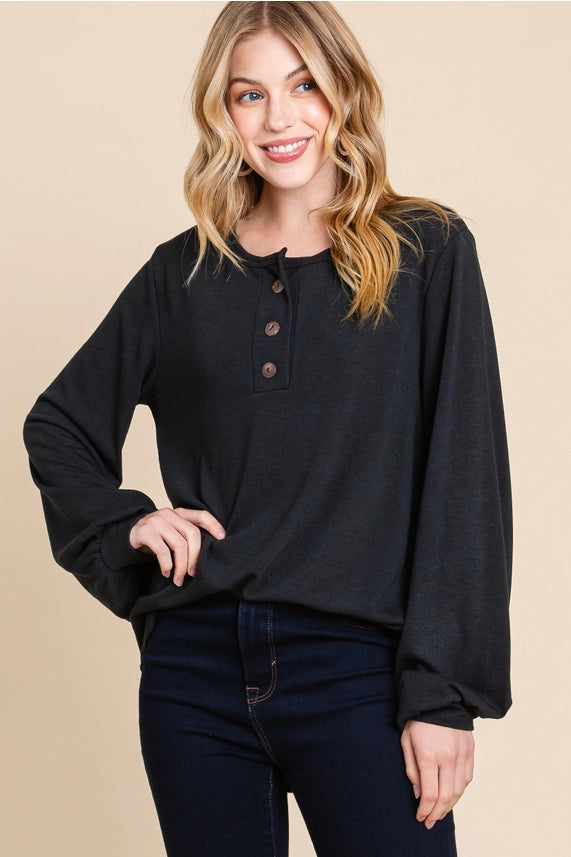 Joy Comes In The Morning - Balloon-Sleeve Top