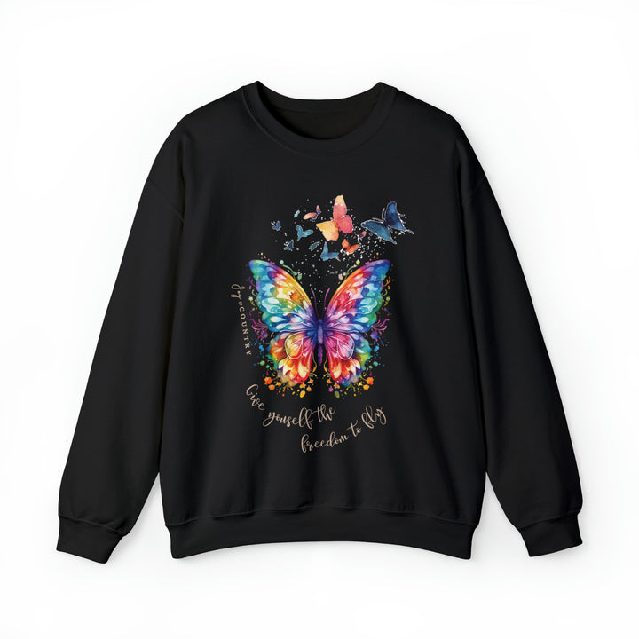Give Yourself The Freedom To Fly - Butterflies - Unisex Crew-Neck Sweatshirt