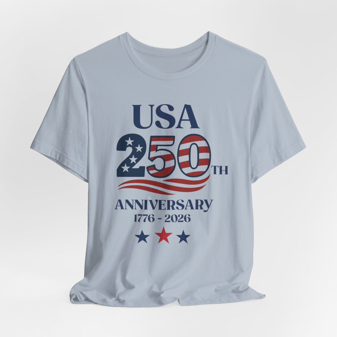 USA American Flag 250th Anniversary 1776-2026 - Unisex Crew-Neck Tee   T-Shirt Joy & Country